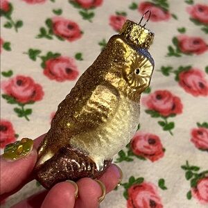 Gold and Brown Glads Owl Ornament